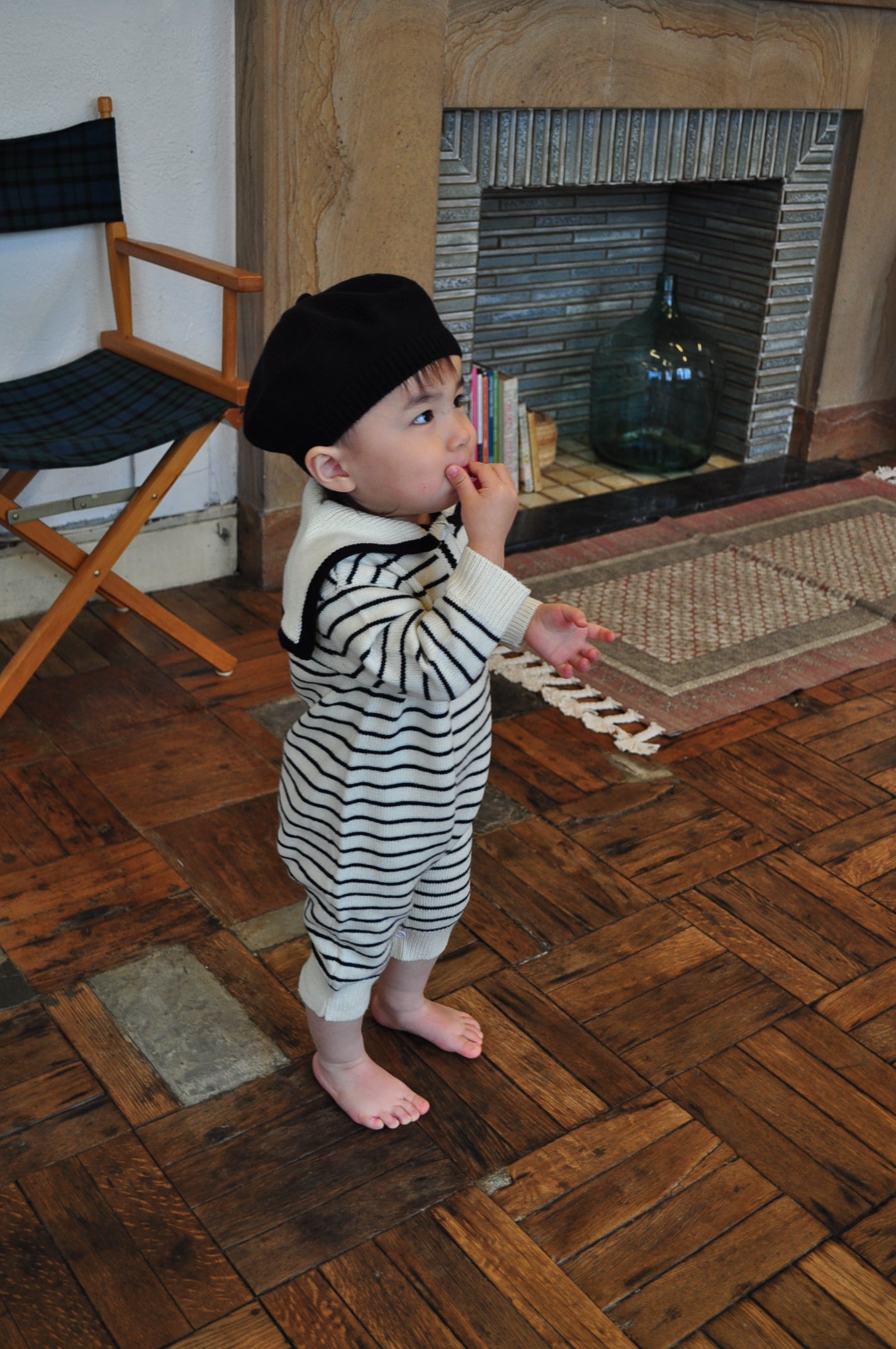 Sailor Collar Knit Cover All(border)