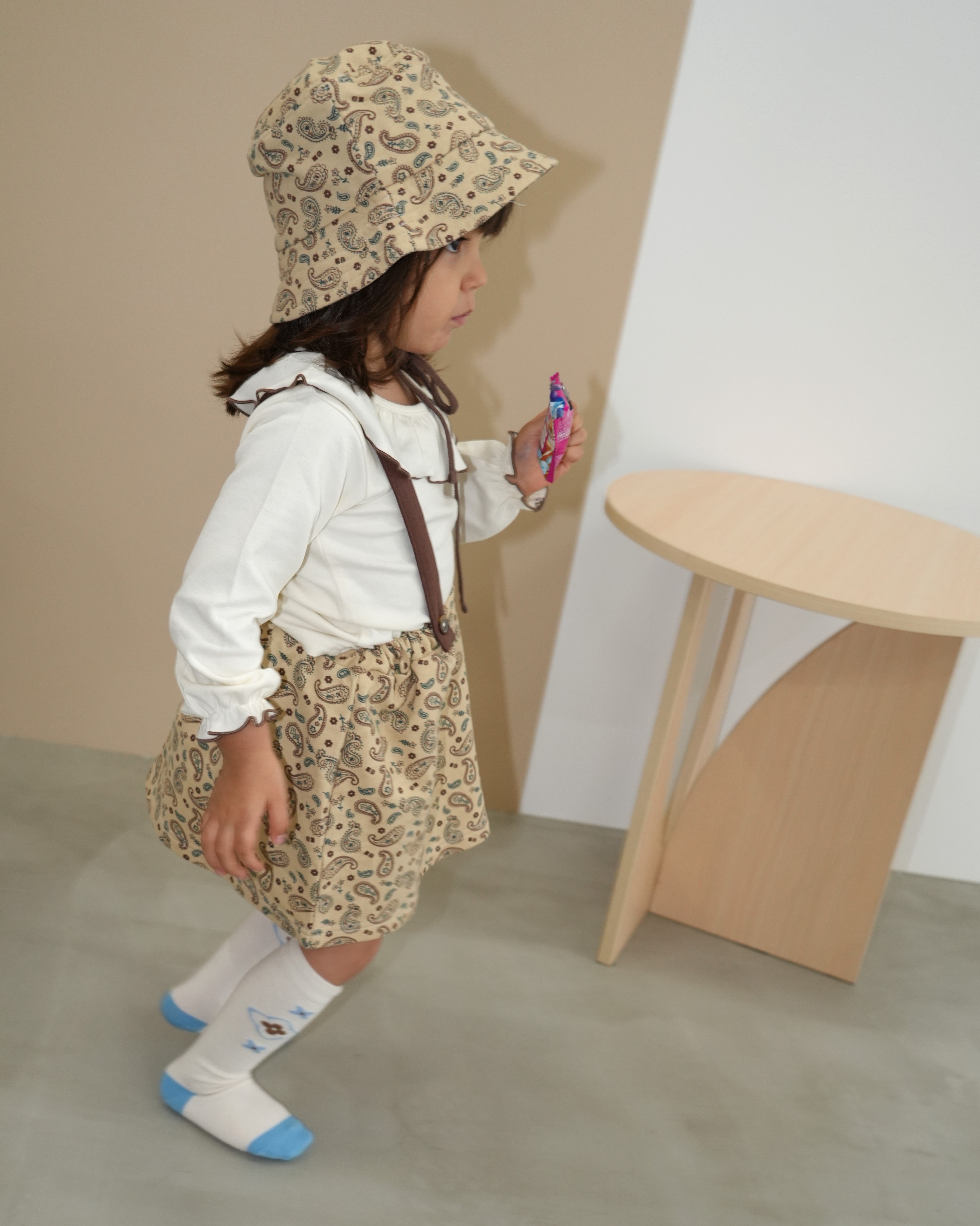 Floral Paisley Suspender Skirt【110339】