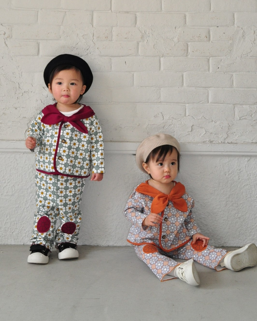 Retro Daisy Cardigan with Scarf【110119】（GREEN）