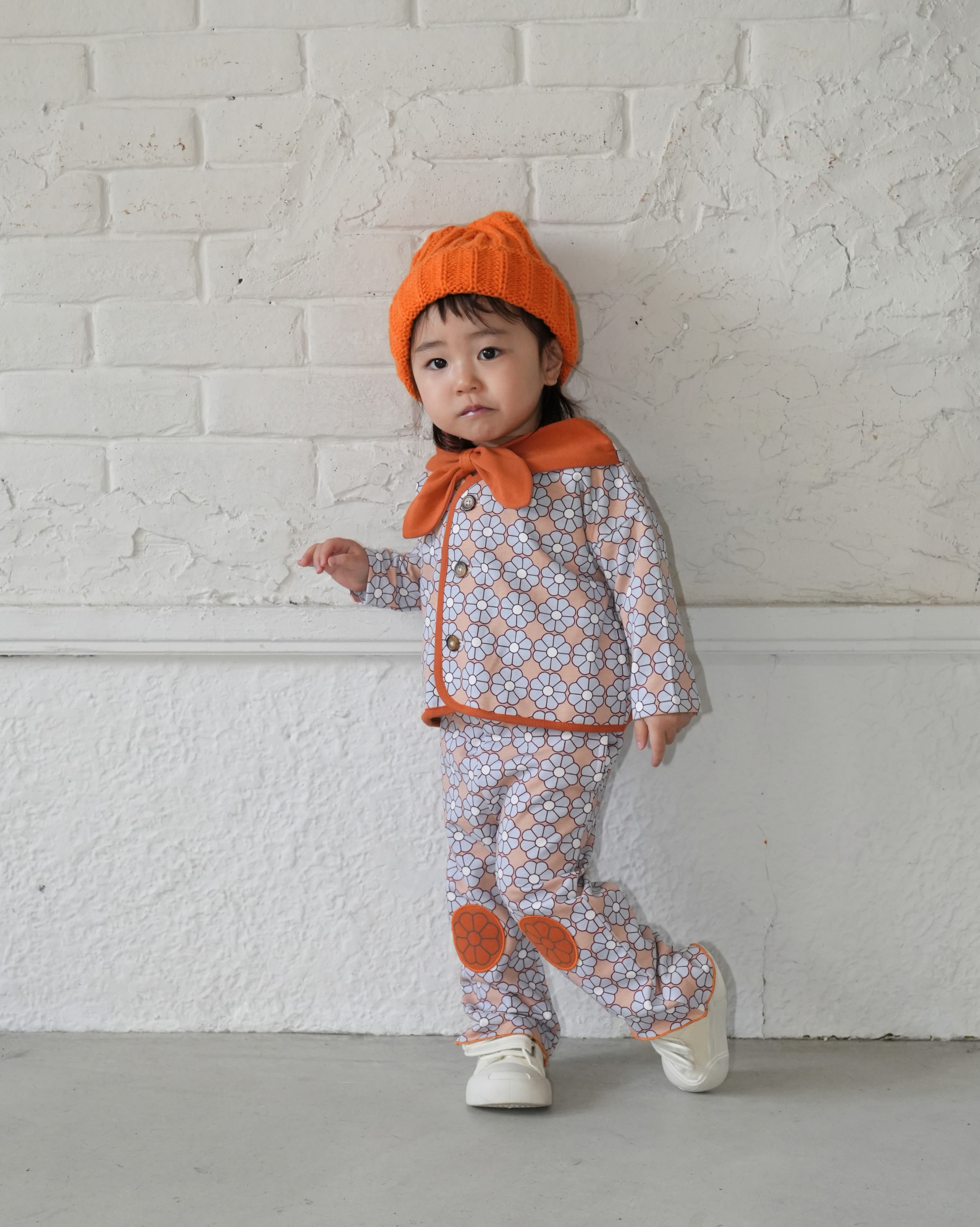 Retro Daisy Pattern Flared Pants【110120】（BROWN）