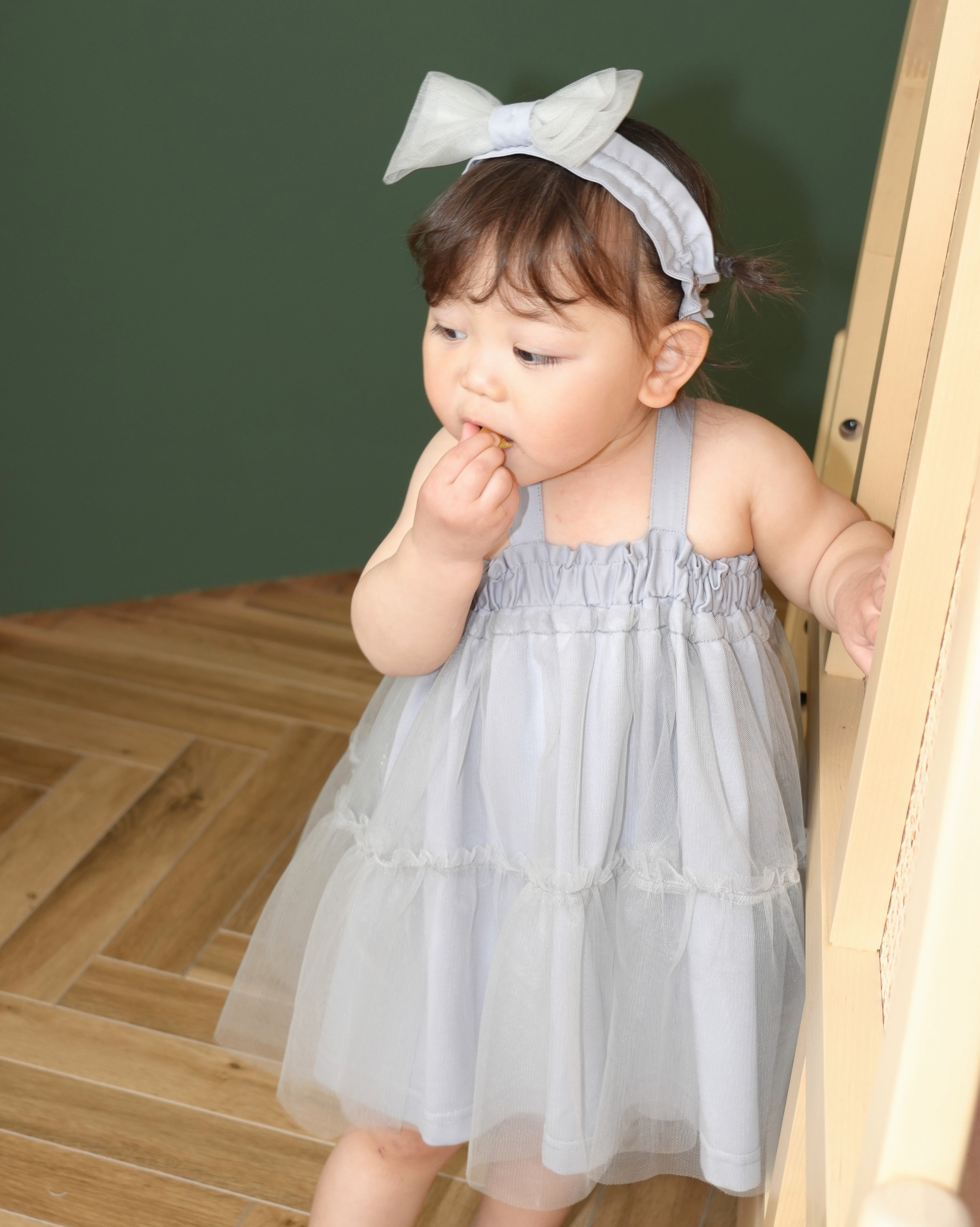 Sheer Tulle Ribbon Hairband【110282】 (Blue)
