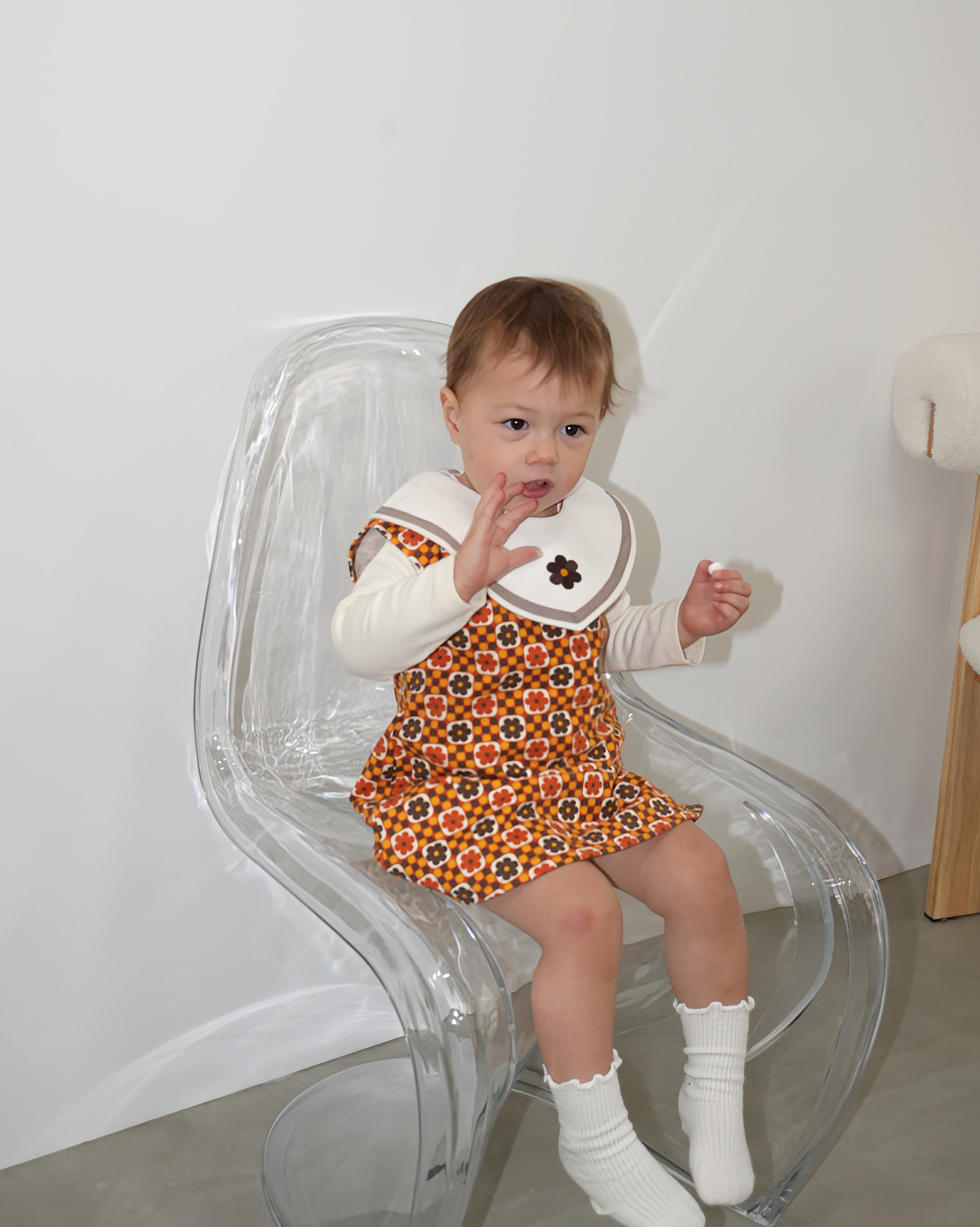 Retro Dot Flower Sleeveless Dress [110303]