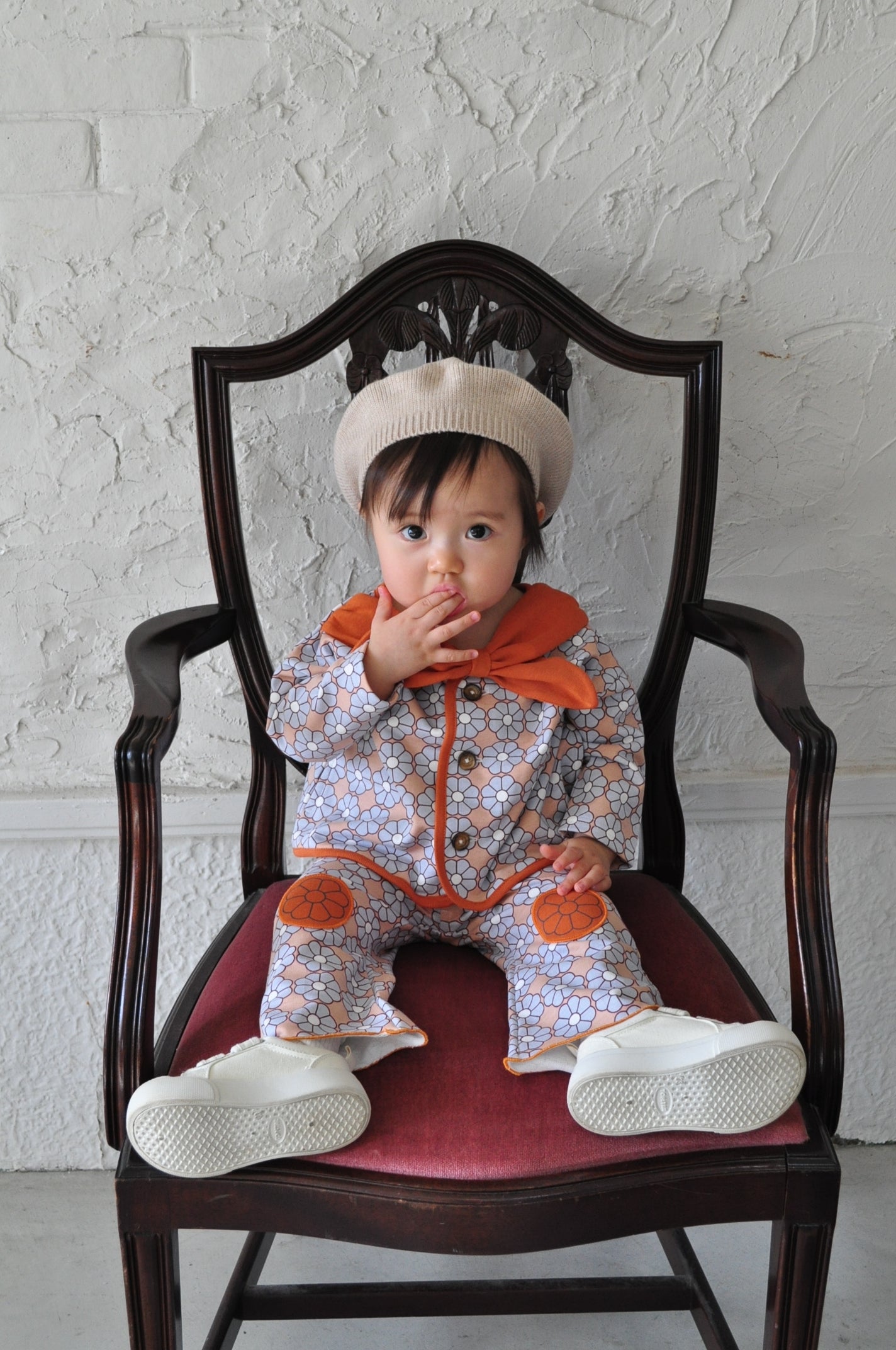 Retro Daisy Pattern Flared Pants【110120】（BROWN）