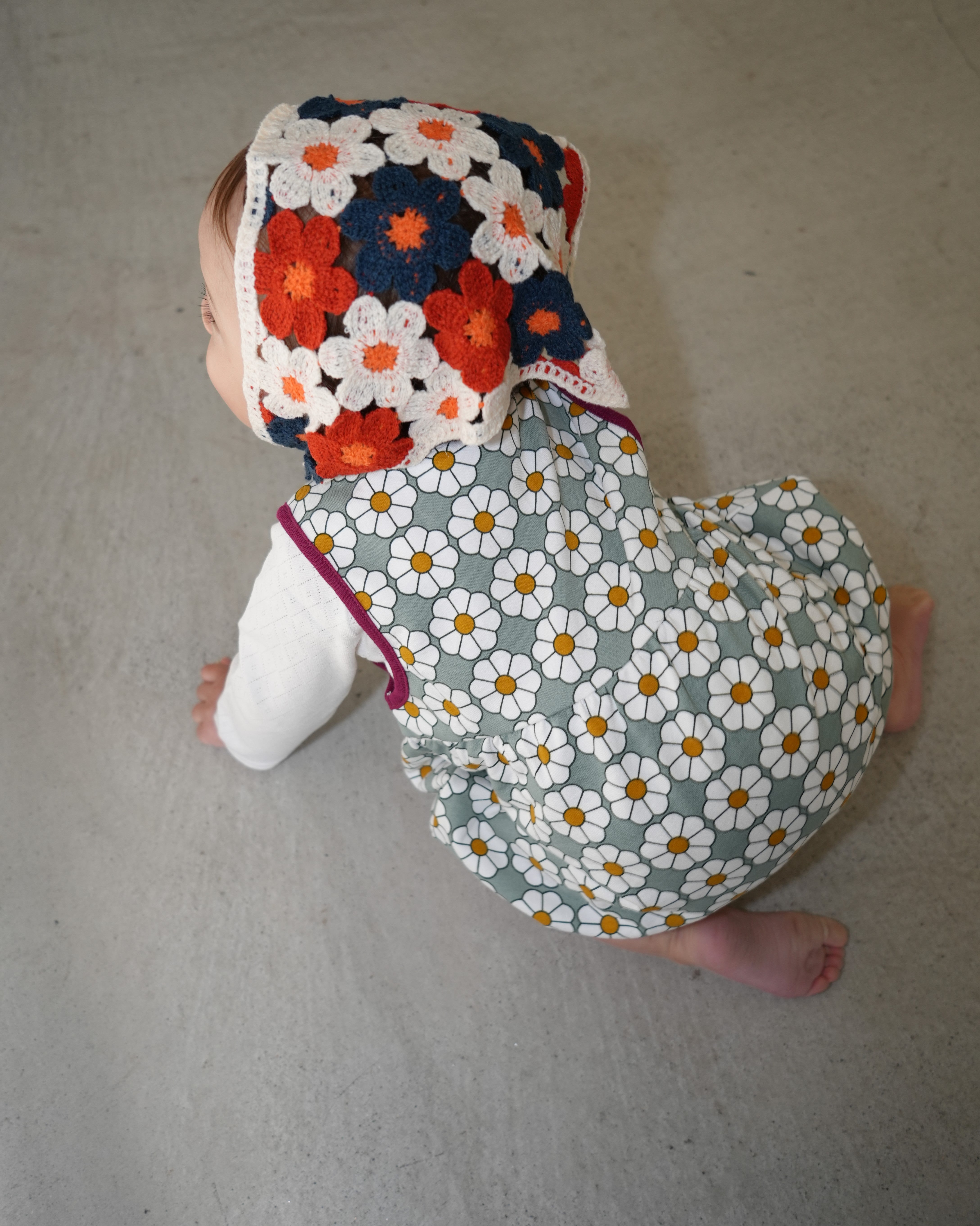 Retro Daisy Pattern Bloomer Salopette【110118】（GREEN）