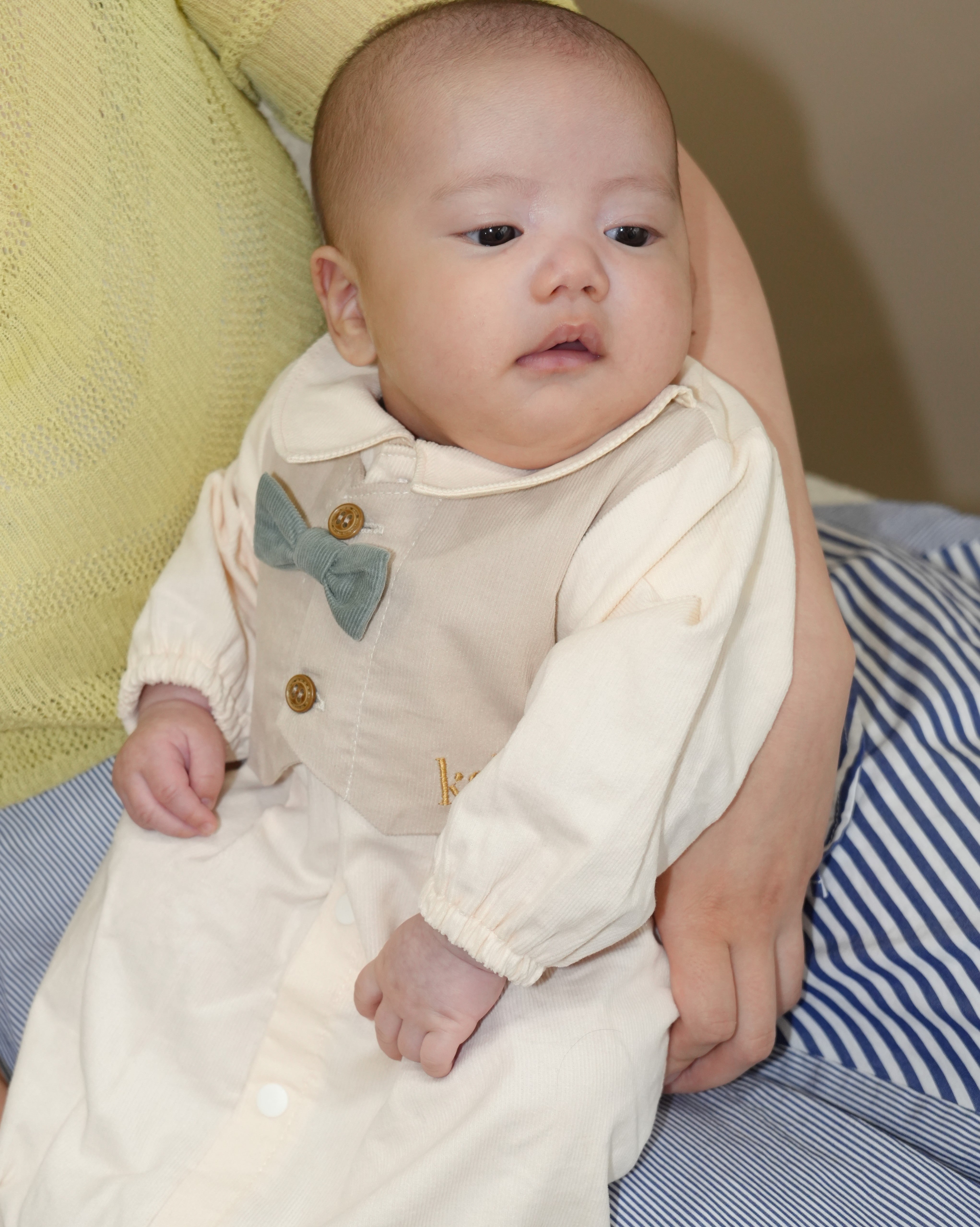 Bow Tie Layered Vest Shirt Corduroy Ceremony Dress【110410】