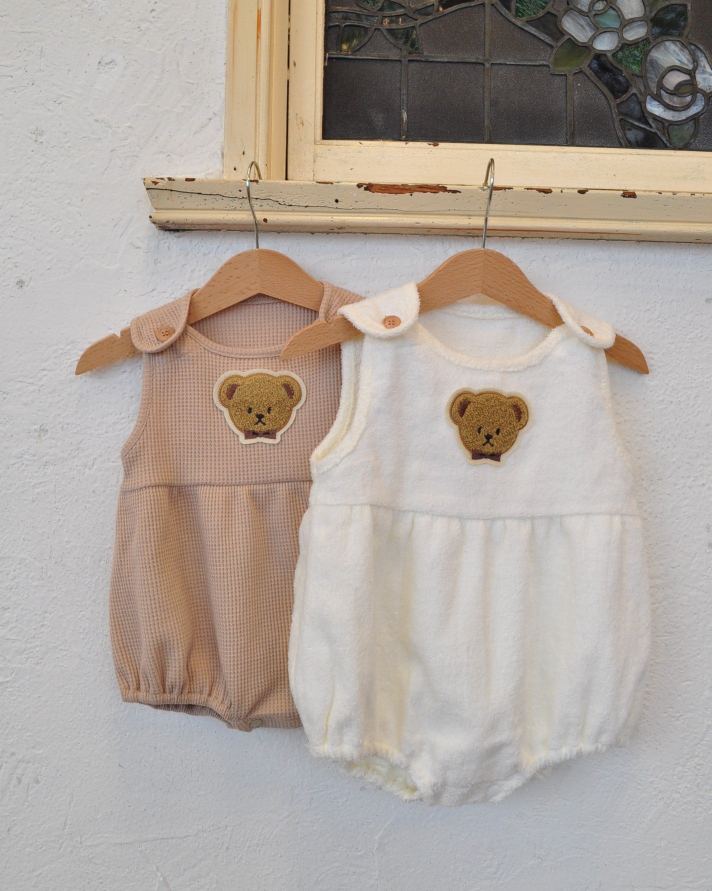 くまさんワッフルサロペット【150006】（brown）