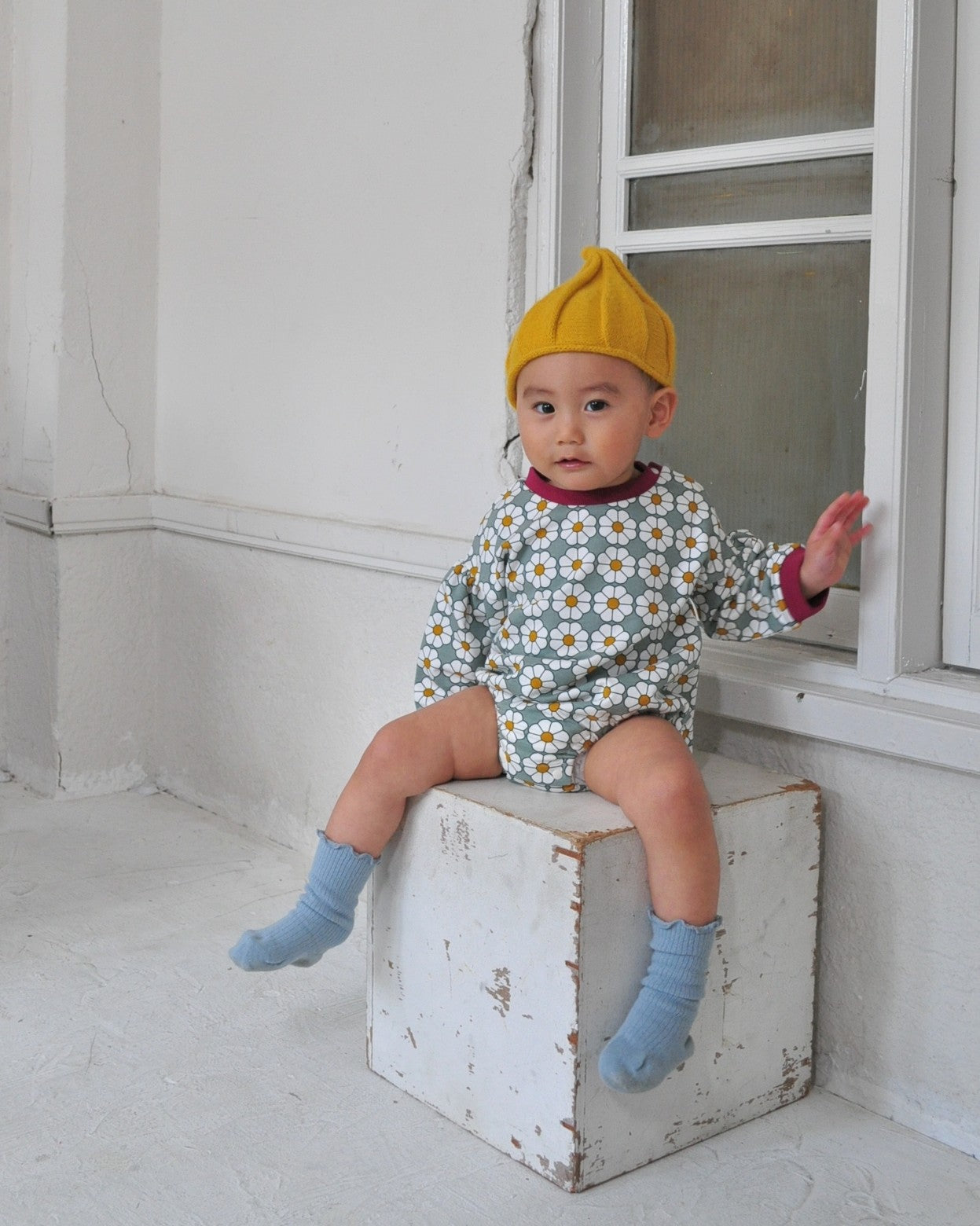 Retro Daisy Pattern Rompers【110116】 (GREEN)