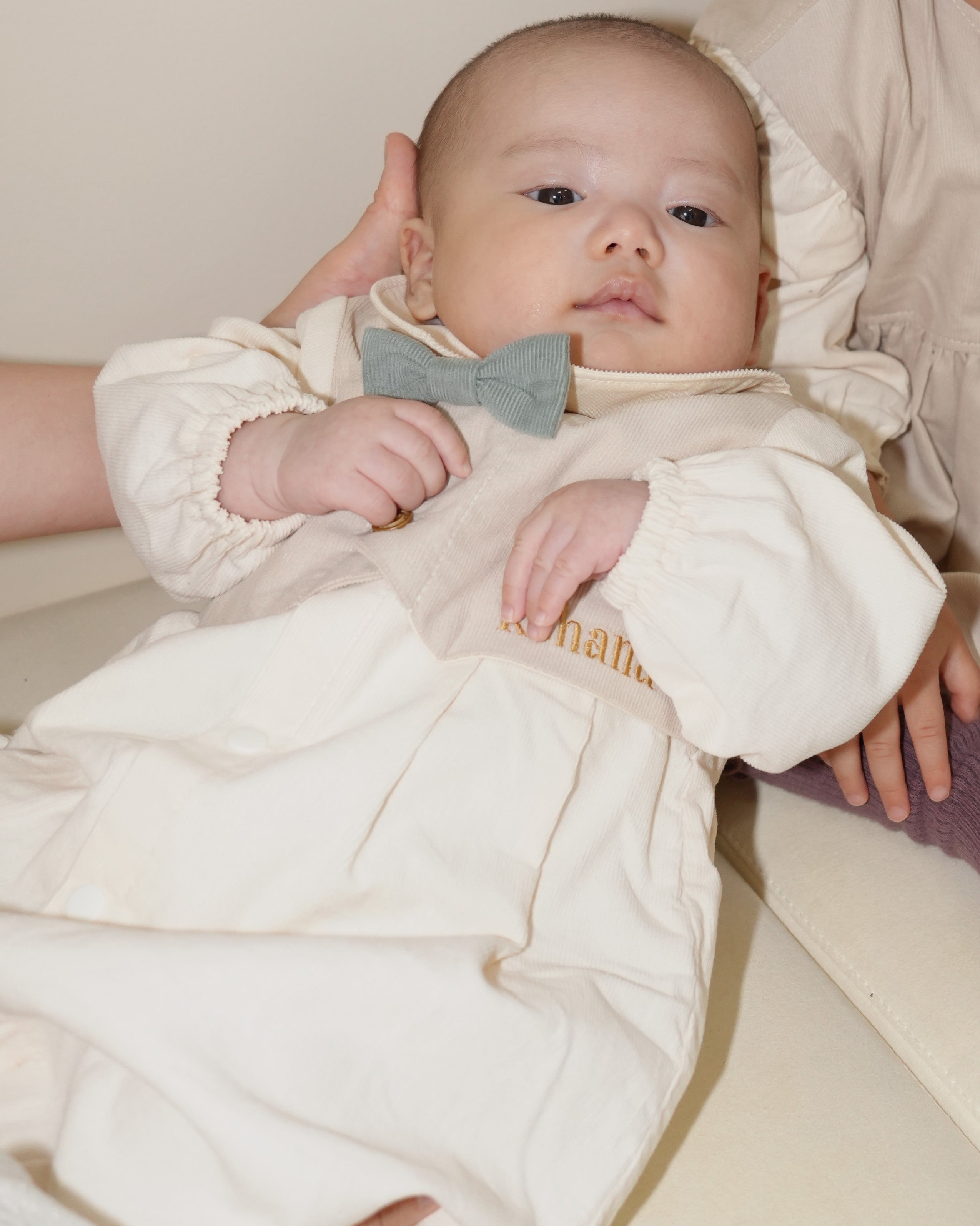 Bow Tie Layered Vest Shirt Corduroy Ceremony Dress【110410】