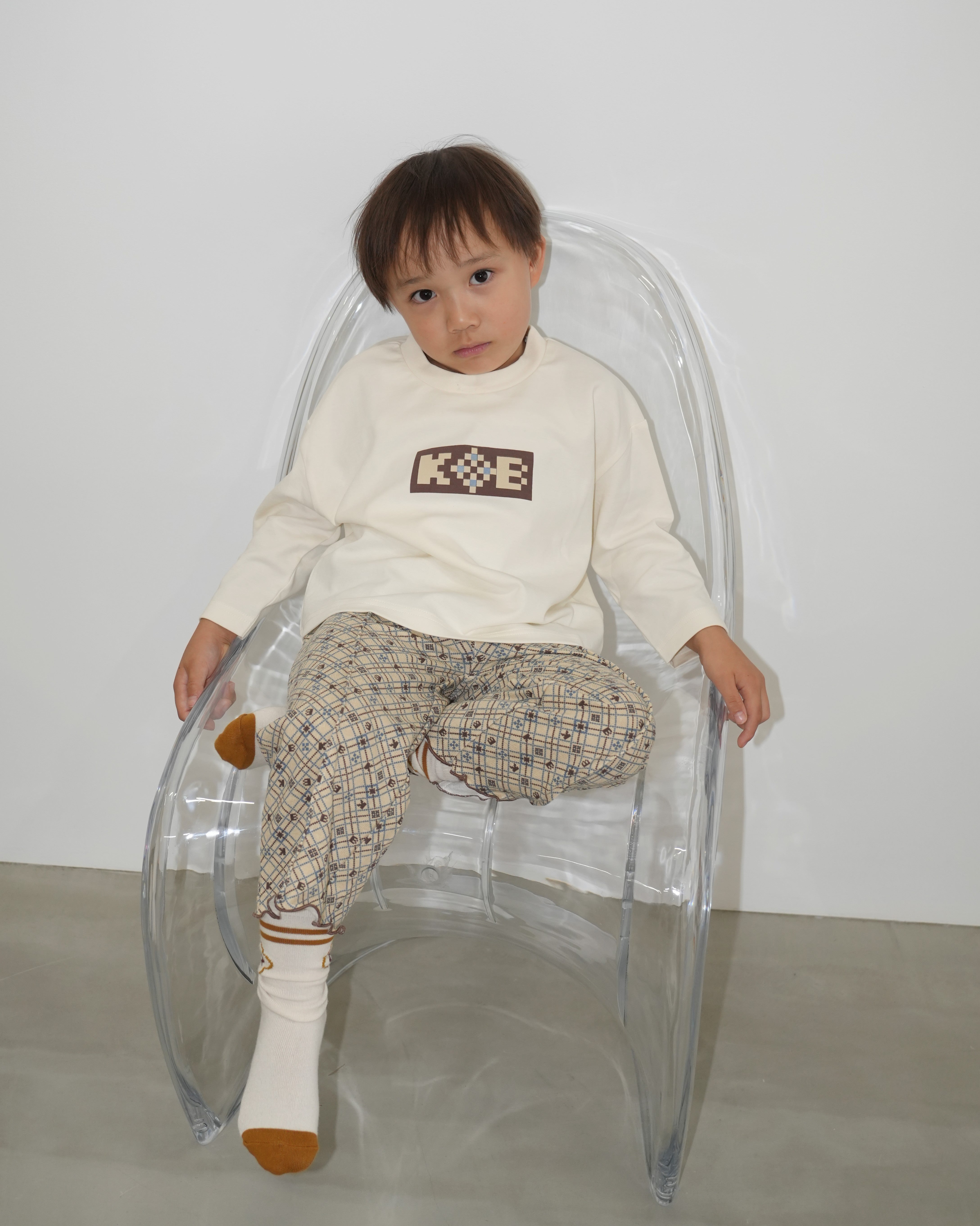 Pixel Art Logo 3/4 Sleeve Top【110317】