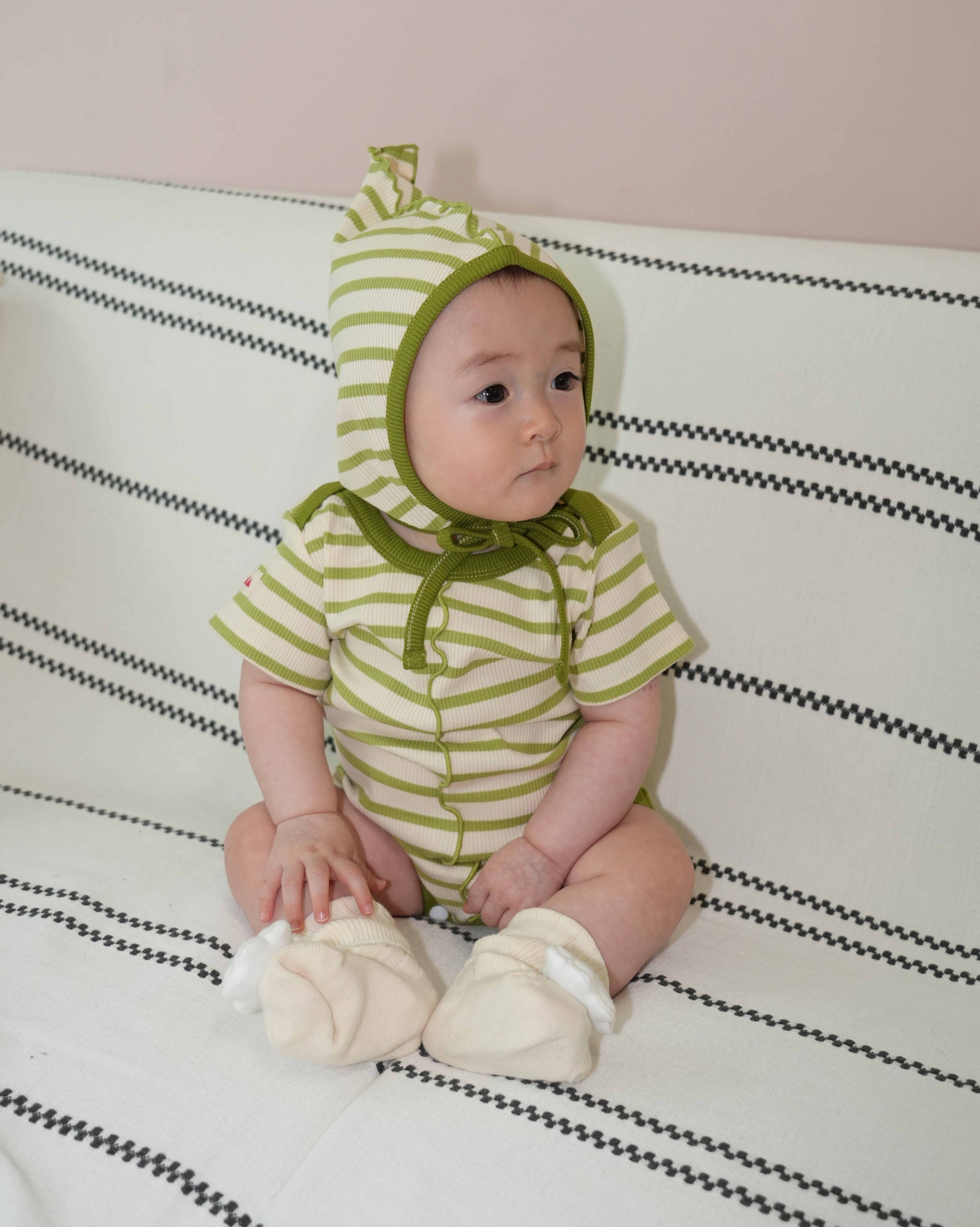 Striped Merrow Rompers【150013】 (LGR)