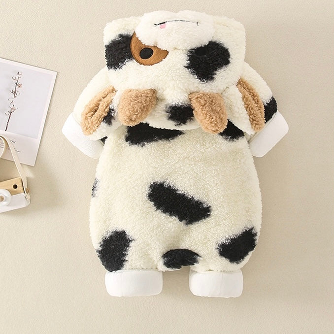 Fluffy cow jumper suit [N2972]