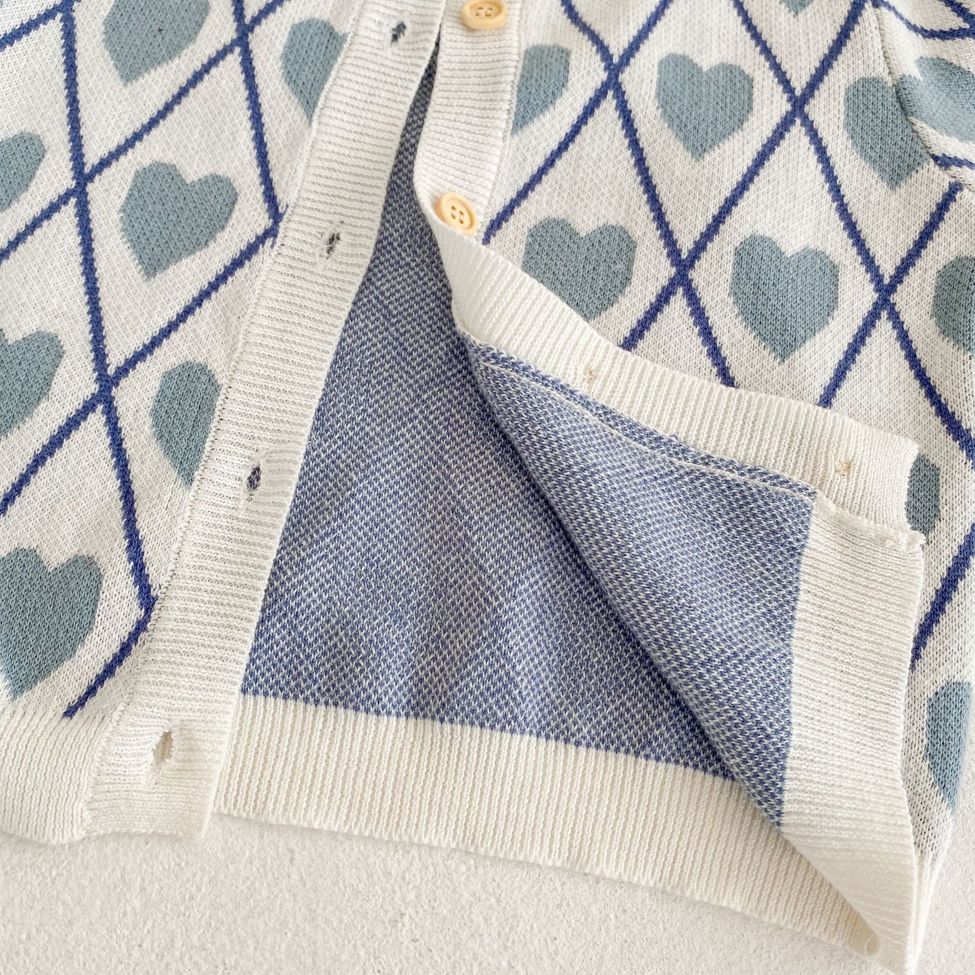 Blue heart cardigan/overalls [N3014]