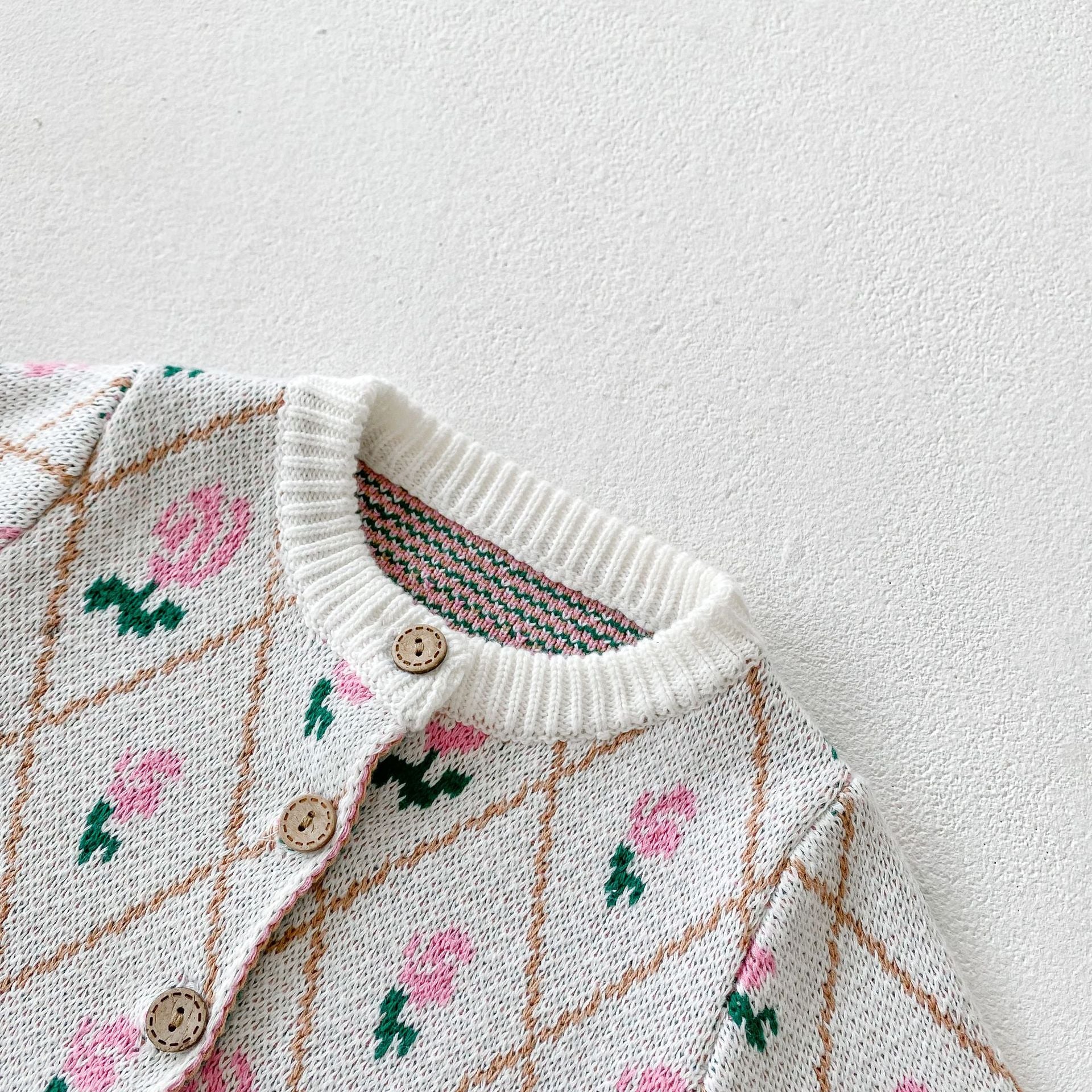 Rose knit cardigan/overalls [N2257]