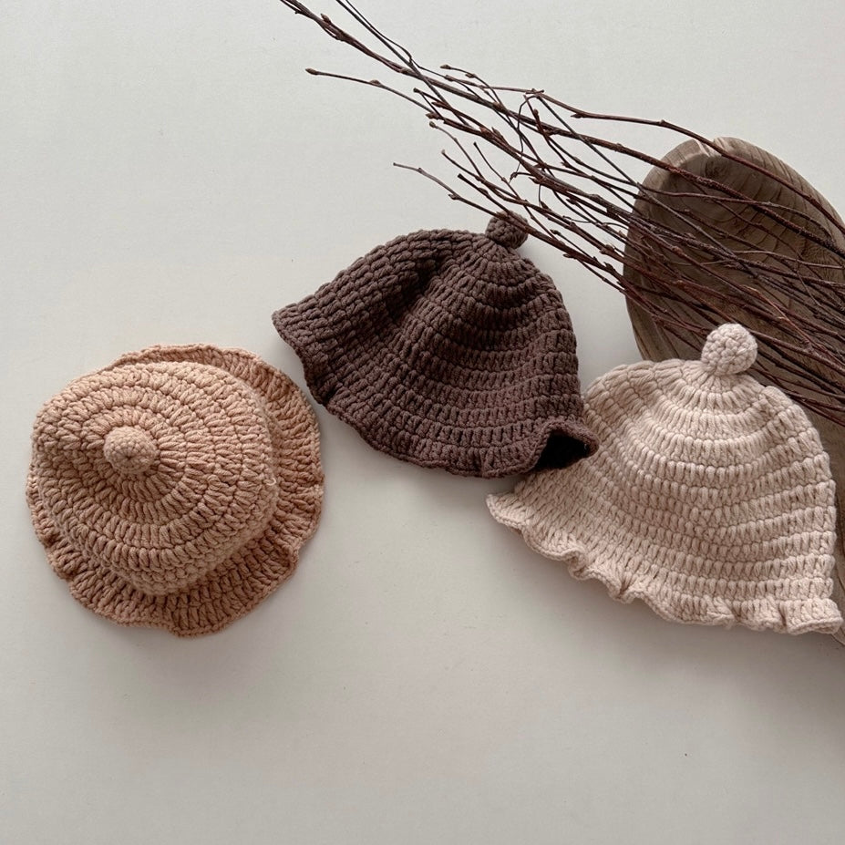 Acorn frill knit hat [A176]