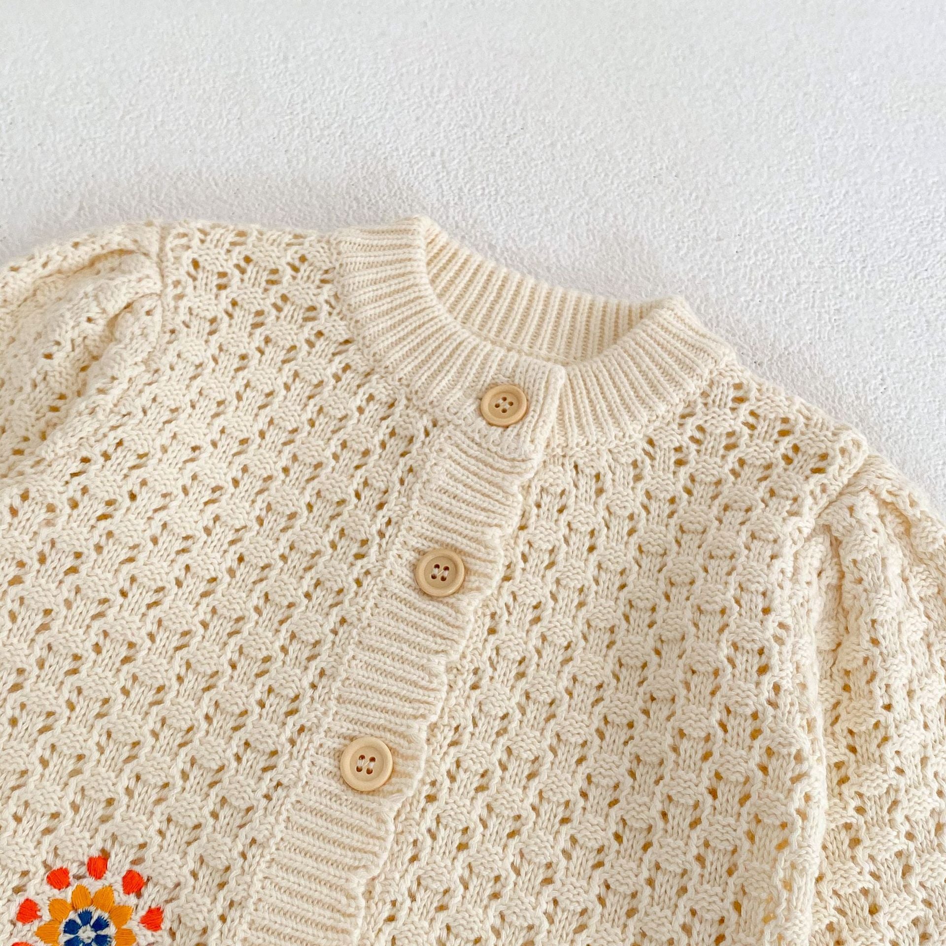 Crochet knit embroidery cardigan [N2987]