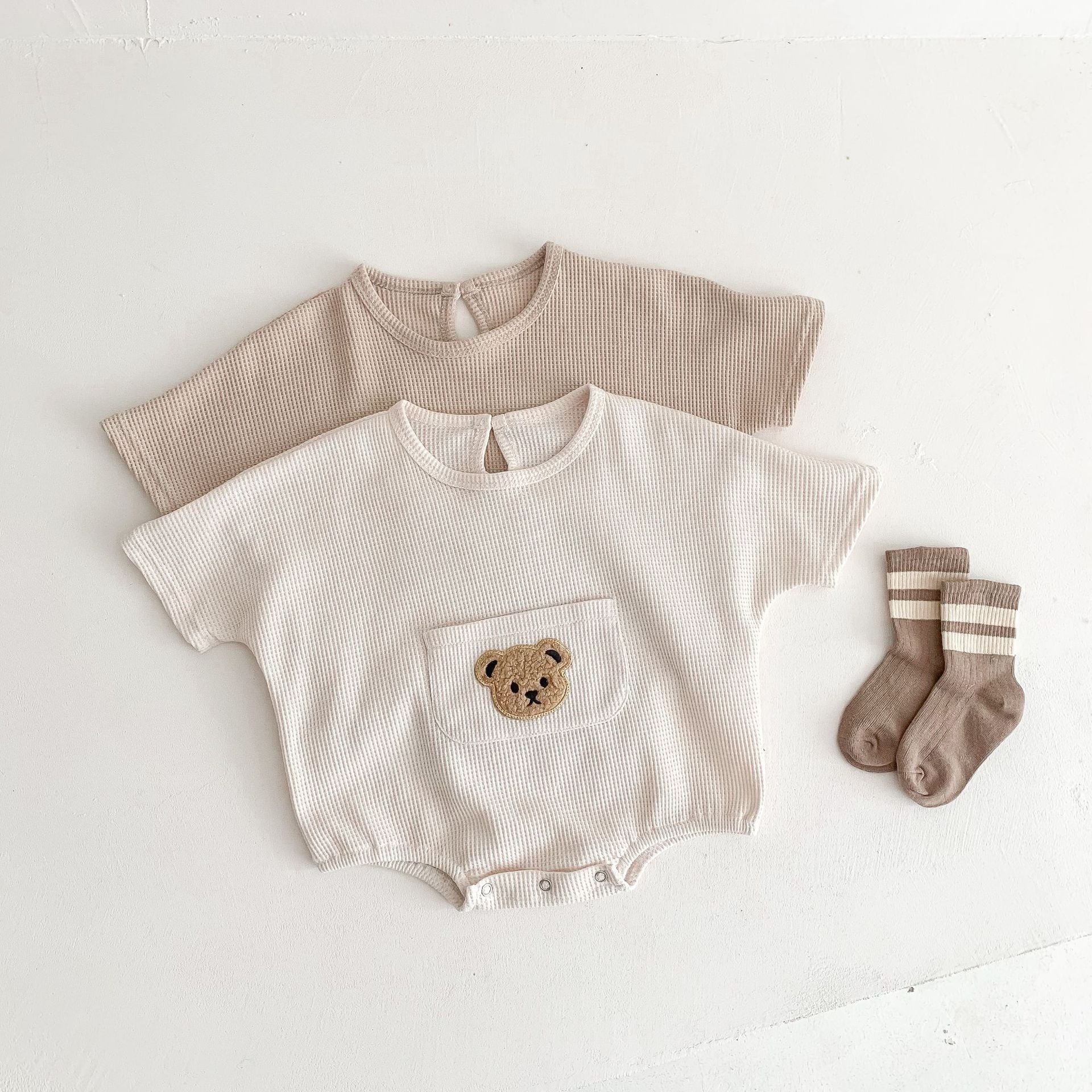 ラウンド sweatsuit Baby / EARTH ロンパース・カバーオール ( ) cream 