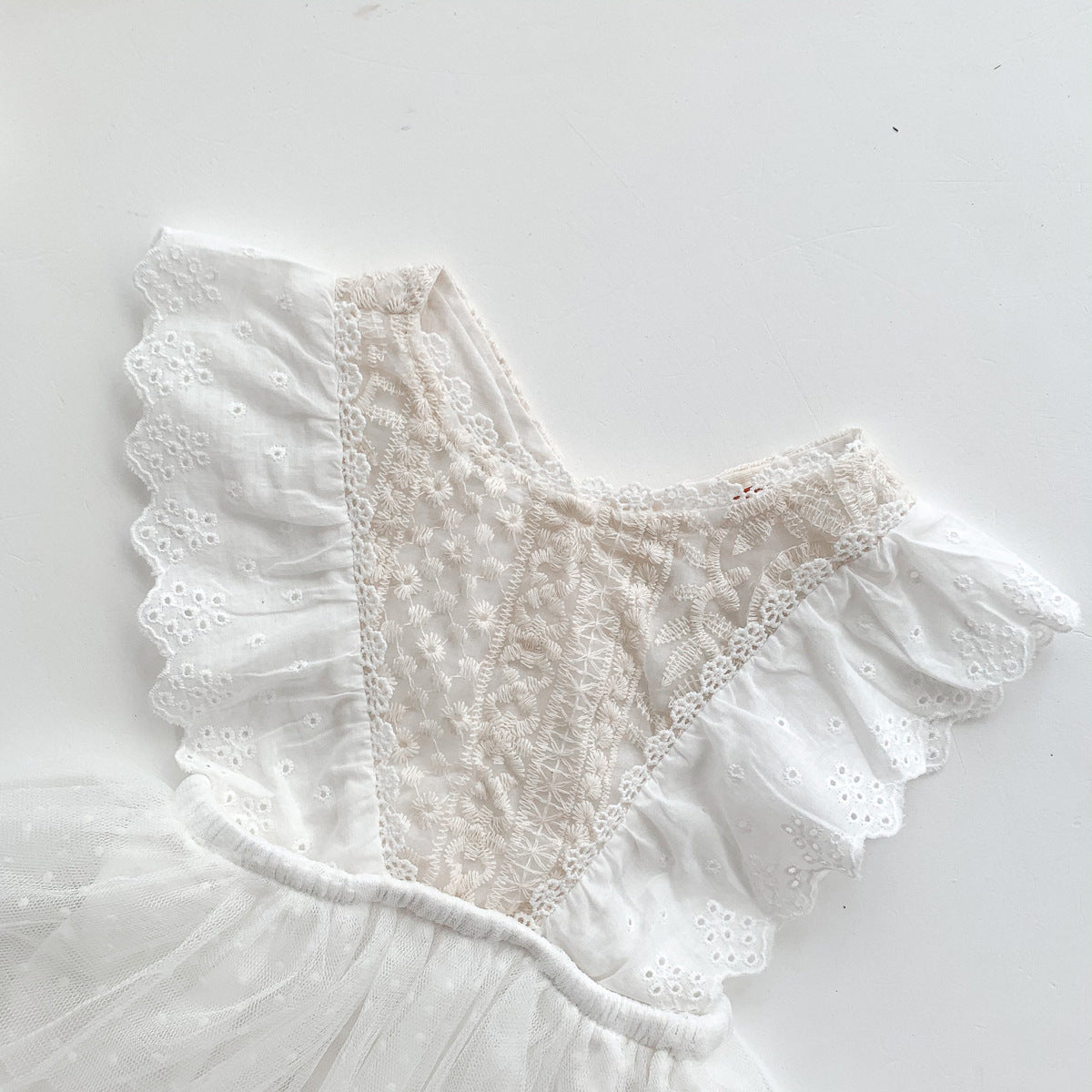 Embroidered lace romper [N2215]