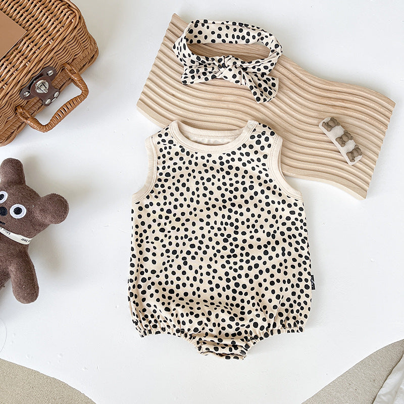 Dalmatian rompers (with hair band) [N2614]