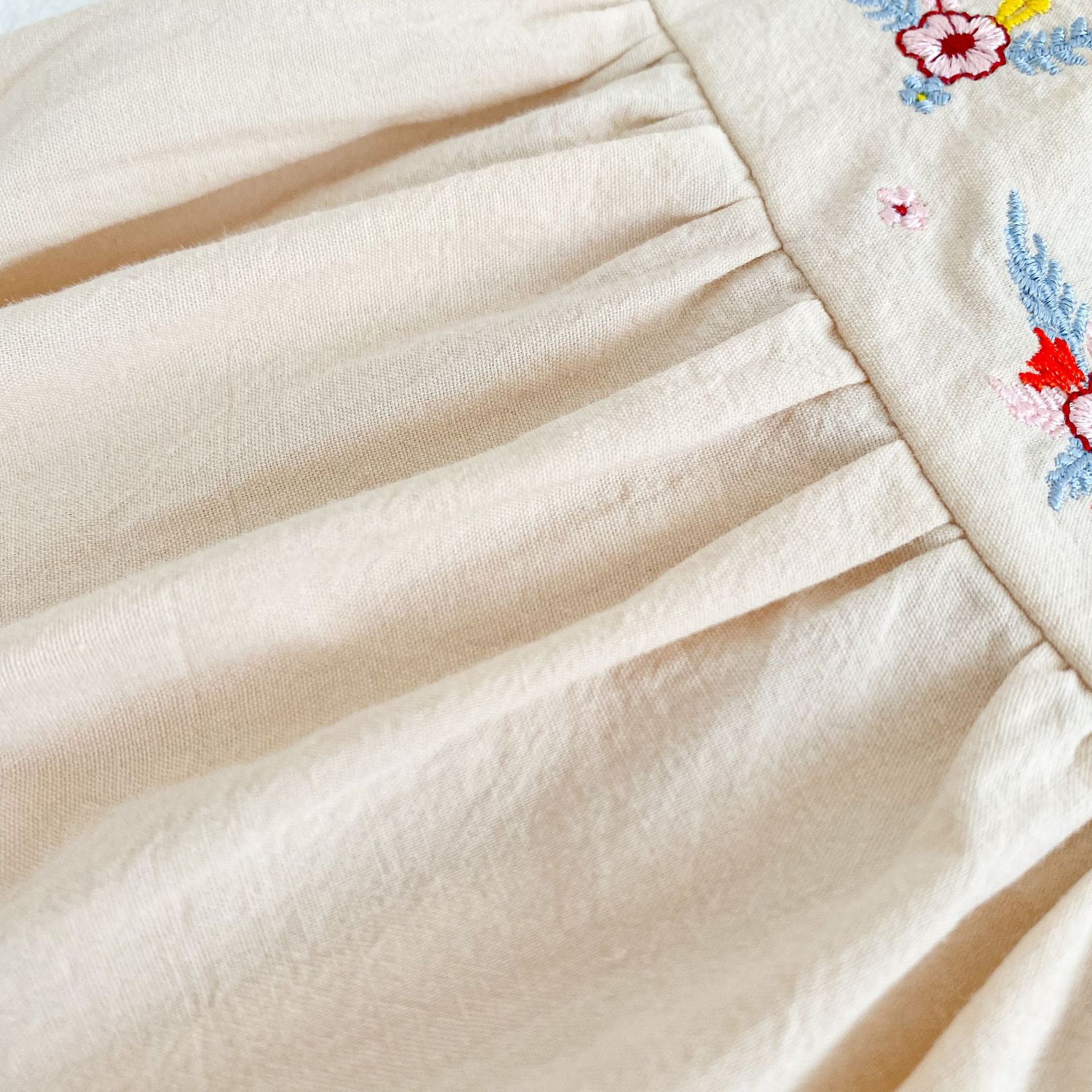 Over shoulder embroidery romper/dress [N2560]