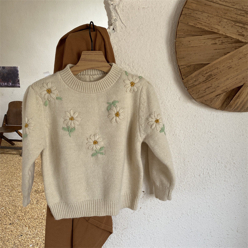 Daisy embroidery sweater [N2340]