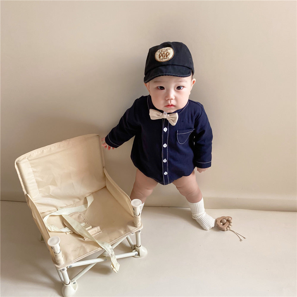 Baby boy 2025 bow tie romper